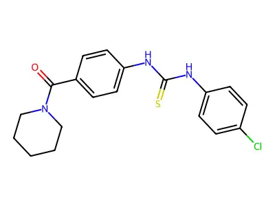 Piperidine, 1-(4-((((4-chlorophenyl)amino)thioxomethyl)amino)benzoyl)- structure
