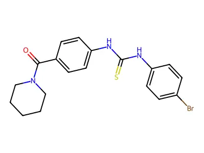 Piperidine, 1-(4-((((4-bromophenyl)amino)thioxomethyl)amino)benzoyl)- structure
