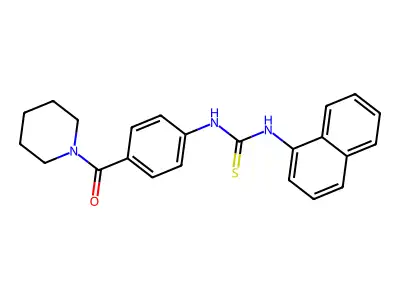 Piperidine, 1-(4-(((1-naphthalenylamino)thioxomethyl)amino)benzoyl)- structure