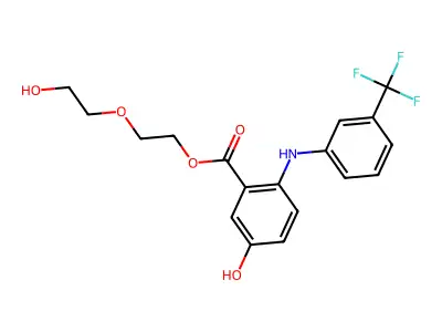 Benzoic acid, 5-hydroxy-2-((3-(trifluoromethyl)phenyl)amino)-, 2-(2-hydroxyethoxy)ethyl ester structure