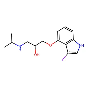 (2S)-1-((3-(Iodo-125I)-1H-indol-4-yl)oxy)-3-((1-methylethyl)amino)-2-propanol structure