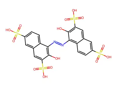 2-2-Dihydroxy-1-1-azo-naphthalene-3-3-6-6-tetrasulfonic acid structure