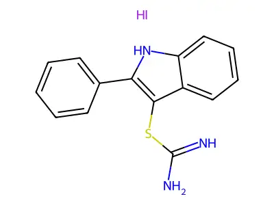 2-Phenyl-1H-indol-3-yl imidothiocarbamate hydroiodide structure