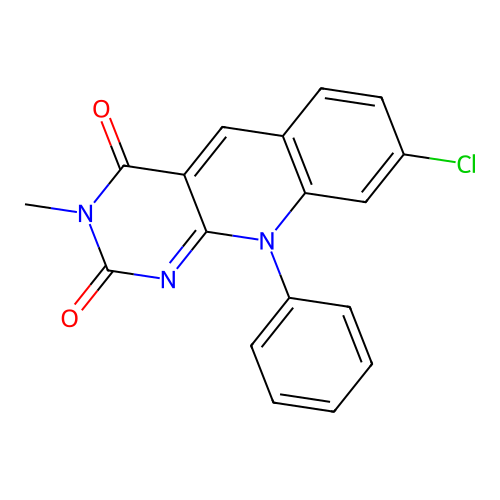 8-chloro-3-methyl-10-phenylpyrimido[4,5-b]quinoline-2,4(3H,10H)-dione structure