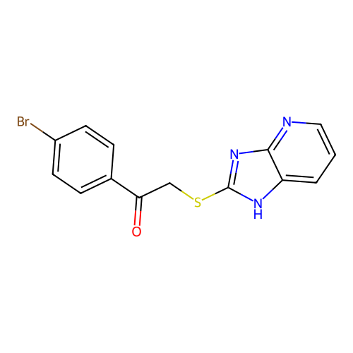 1-(4-bromophenyl)-2-(3H-imidazo[4,5-b]pyridin-2-ylsulfanyl)ethanone structure