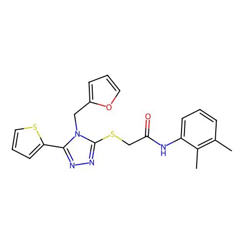 N-(2,3-dimethylphenyl)-2-((4-(furan-2-ylmethyl)-5-(thiophen-2-yl)-4H-1,2,4-triazol-3-yl)thio)acetamide structure