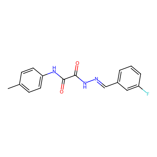 2-(2-(3-Fluorobenzylidene)hydrazino)-N-(4-methylphenyl)-2-oxoacetamide structure