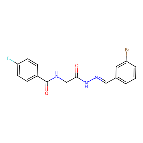 N-(2-(2-(3-Bromobenzylidene)hydrazino)-2-oxoethyl)-4-fluorobenzamide structure