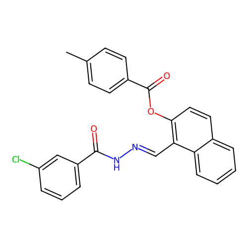 1-(2-(3-Chlorobenzoyl)carbohydrazonoyl)-2-naphthyl 4-methylbenzoate structure