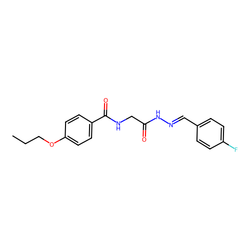 N-(2-(2-(4-Fluorobenzylidene)hydrazino)-2-oxoethyl)-4-propoxybenzamide structure