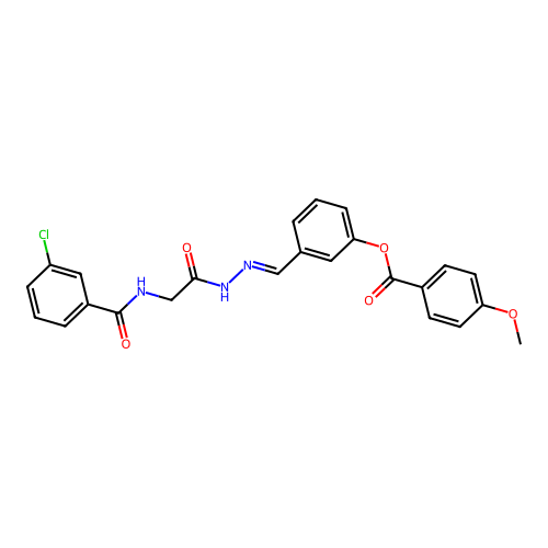 3-(2-(((3-Chlorobenzoyl)amino)acetyl)carbohydrazonoyl)phenyl 4-methoxybenzoate structure