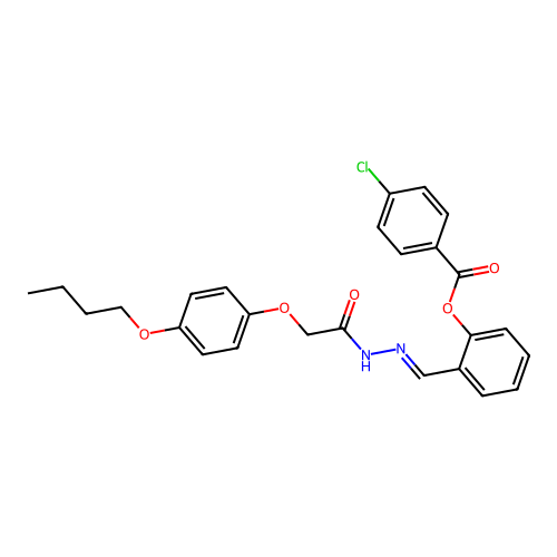 2-(2-((4-Butoxyphenoxy)acetyl)carbohydrazonoyl)phenyl 4-chlorobenzoate structure