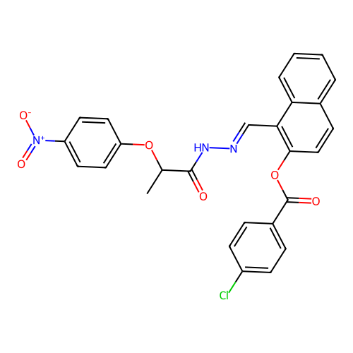 1-(2-(2-(4-Nitrophenoxy)propanoyl)carbohydrazonoyl)-2-naphthyl 4-chlorobenzoate structure