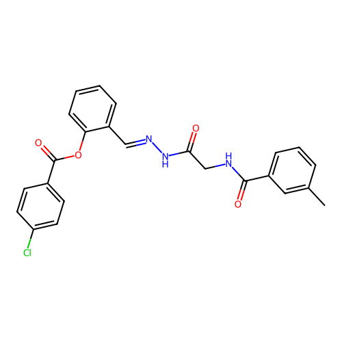 2-(2-(((3-Methylbenzoyl)amino)acetyl)carbohydrazonoyl)phenyl 4-chlorobenzoate structure