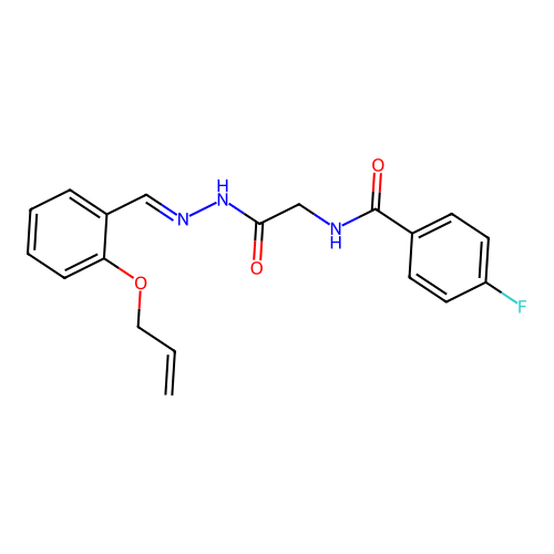 N-(2-{(2E)-2-[2-(allyloxy)benzylidene]hydrazino}-2-oxoethyl)-4-fluorobenzamide structure