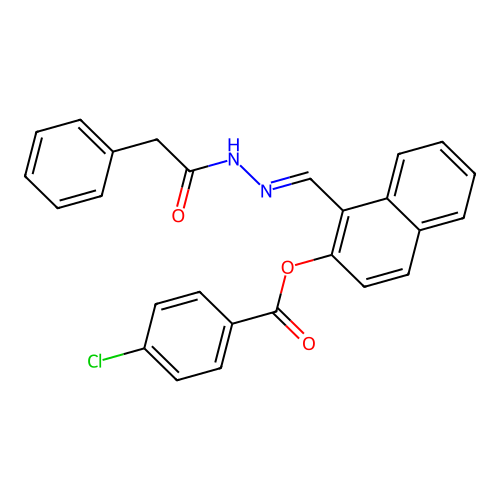 [1-[[(2-Phenylacetyl)hydrazinylidene]methyl]naphthalen-2-yl] 4-chlorobenzoate structure