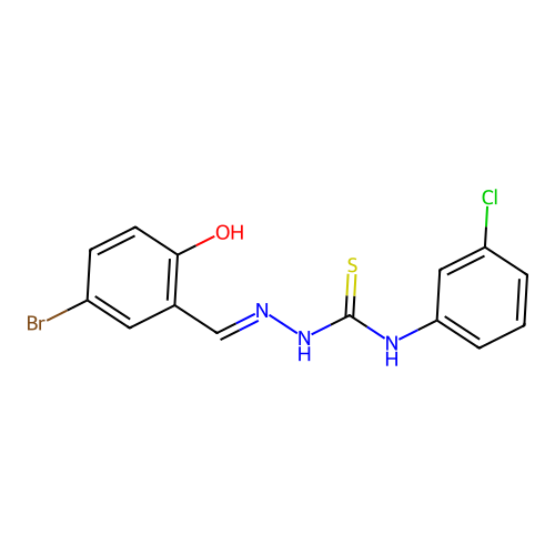 1-[(5-Bromo-2-hydroxyphenyl)methylideneamino]-3-(3-chlorophenyl)thiourea structure