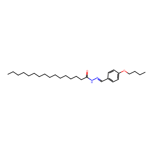 N-[(4-butoxyphenyl)methylideneamino]hexadecanamide structure
