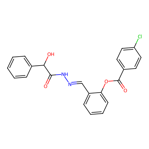 2-(2-(Hydroxy(phenyl)acetyl)carbohydrazonoyl)phenyl 4-chlorobenzoate structure
