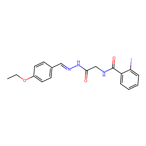 N-(2-(2-(4-Ethoxybenzylidene)hydrazino)-2-oxoethyl)-2-iodobenzamide structure