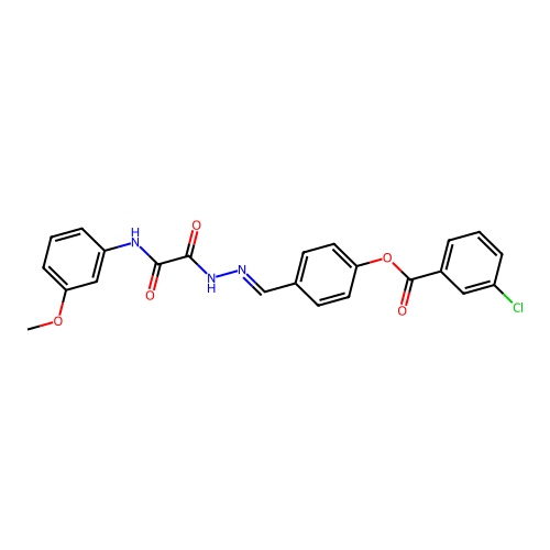 4-(2-((3-Methoxyanilino)(oxo)acetyl)carbohydrazonoyl)phenyl 3-chlorobenzoate structure