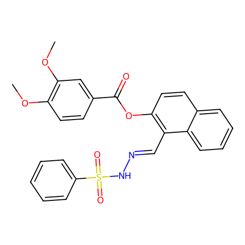 1-(2-(Phenylsulfonyl)carbohydrazonoyl)-2-naphthyl 3,4-dimethoxybenzoate structure