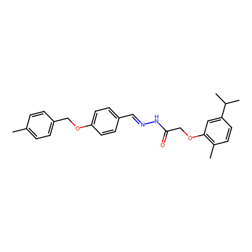 2-(5-Isopropyl-2-ME-phenoxy)-N'-(4-((4-ME-benzyl)oxy)benzylidene)acetohydrazide structure