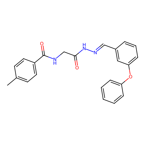 4-Methyl-N-(2-oxo-2-(2-(3-phenoxybenzylidene)hydrazino)ethyl)benzamide structure