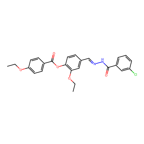 4-(2-(3-Chlorobenzoyl)carbohydrazonoyl)-2-ethoxyphenyl 4-ethoxybenzoate structure
