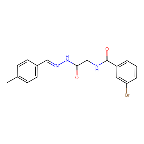 3-Bromo-N-(2-(2-(4-methylbenzylidene)hydrazino)-2-oxoethyl)benzamide structure