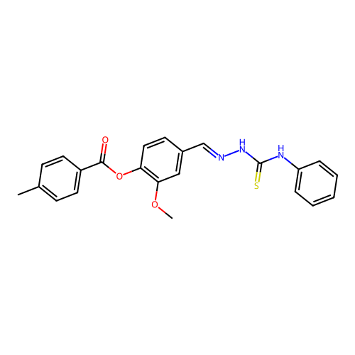 4-(2-(Anilinocarbothioyl)carbohydrazonoyl)-2-methoxyphenyl 4-methylbenzoate structure