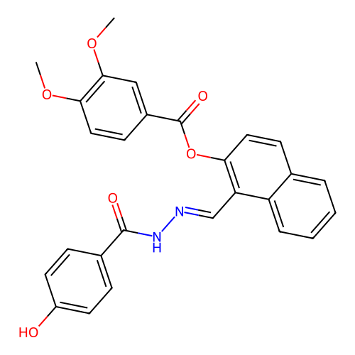 1-(2-(4-Hydroxybenzoyl)carbohydrazonoyl)-2-naphthyl 3,4-dimethoxybenzoate structure