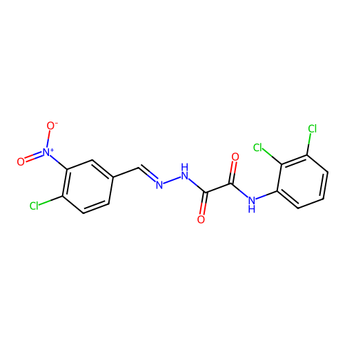 2-(2-(4-CL-3-Nitrobenzylidene)hydrazino)-N-(2,3-dichlorophenyl)-2-oxoacetamide structure