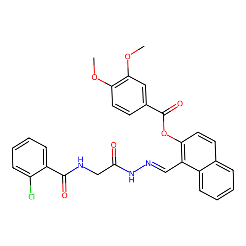 1-(2-(((2-CL-Benzoyl)amino)AC)carbohydrazonoyl)-2-naphthyl 3,4-dimethoxybenzoate structure