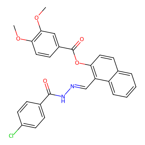1-(2-(4-Chlorobenzoyl)carbohydrazonoyl)-2-naphthyl 3,4-dimethoxybenzoate structure