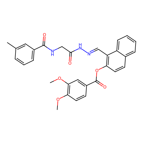 1-(2-(((3-ME-Benzoyl)amino)AC)carbohydrazonoyl)-2-naphthyl 3,4-dimethoxybenzoate structure