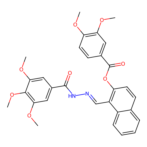 1-(2-(3,4,5-Trimethoxybenzoyl)carbohydrazonoyl)-2-naphthyl 3,4-dimethoxybenzoate structure