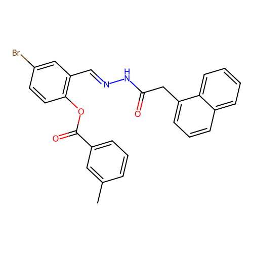 4-Bromo-2-(2-(1-naphthylacetyl)carbohydrazonoyl)phenyl 3-methylbenzoate structure