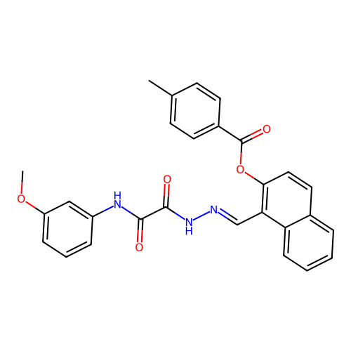 1-(2-((3-Methoxyanilino)(oxo)AC)carbohydrazonoyl)-2-naphthyl 4-methylbenzoate structure