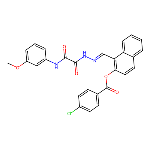 1-(2-((3-Methoxyanilino)(oxo)AC)carbohydrazonoyl)-2-naphthyl 4-chlorobenzoate structure