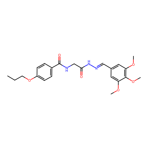 N-(2-Oxo-2-(2-(3,4,5-trimethoxybenzylidene)hydrazino)ethyl)-4-propoxybenzamide structure