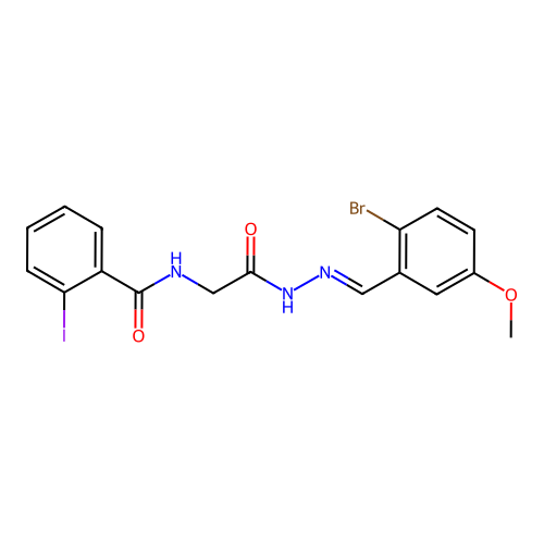 N-(2-(2-(2-Bromo-5-methoxybenzylidene)hydrazino)-2-oxoethyl)-2-iodobenzamide structure