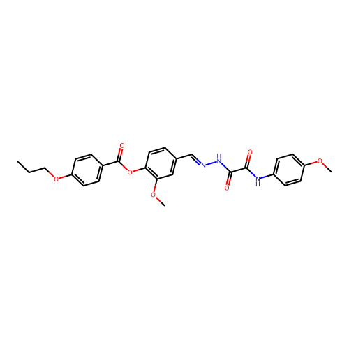 2-Meo-4-(2-((4-methoxyanilino)(oxo)AC)carbohydrazonoyl)phenyl 4-propoxybenzoate structure
