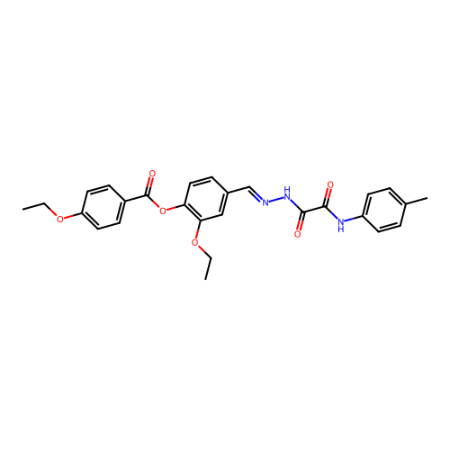 2-Ethoxy-4-(2-(oxo(4-toluidino)acetyl)carbohydrazonoyl)phenyl 4-ethoxybenzoate structure