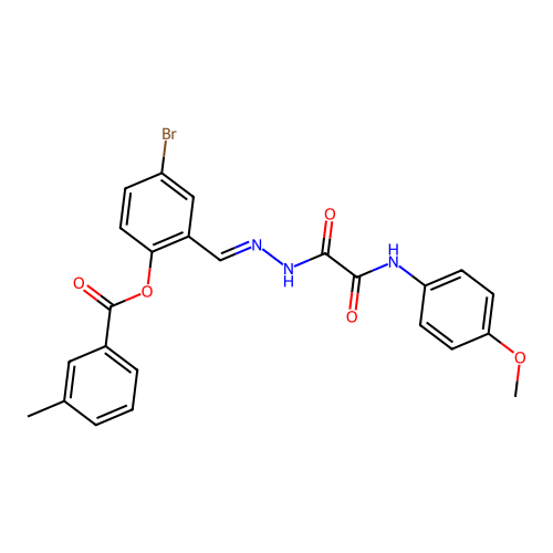 4-BR-2-(2-((4-Methoxyanilino)(oxo)AC)carbohydrazonoyl)phenyl 3-methylbenzoate structure