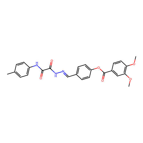 [4-[[[(4-methylphenyl)carbamoylformyl]hydrazinylidene]methyl]phenyl] 3,4-dimethoxybenzoate structure