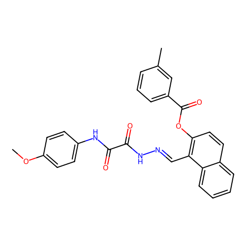 1-(2-((4-Methoxyanilino)(oxo)AC)carbohydrazonoyl)-2-naphthyl 3-methylbenzoate structure