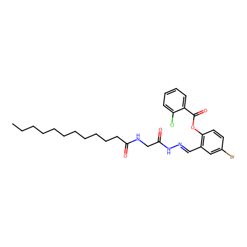 [4-bromo-2-[[[2-(dodecanoylamino)acetyl]hydrazinylidene]methyl]phenyl] 2-chlorobenzoate structure
