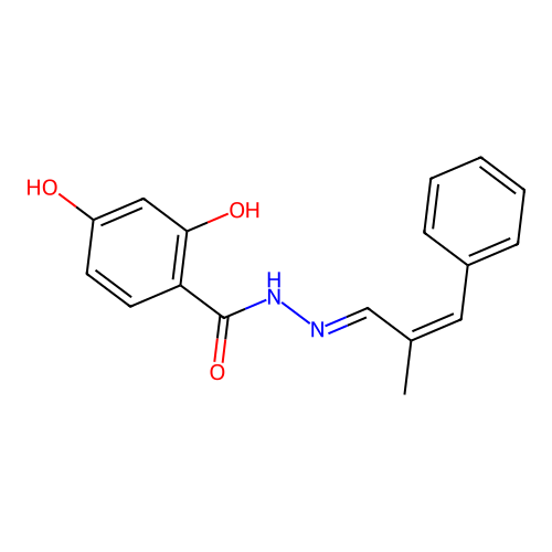 2,4-dihydroxy-N-[(2-methyl-3-phenylprop-2-enylidene)amino]benzamide structure