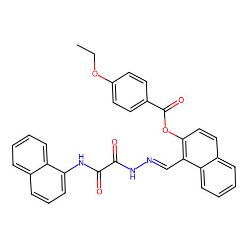 1-((E)-{2-[2-(1-naphthylamino)-2-oxoacetyl]hydrazono}methyl)-2-naphthyl 4-ethoxybenzoate structure
